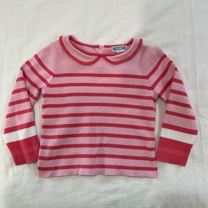 Jacadi Pink and Red Striped Sweater